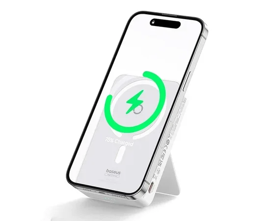 Портативное зарядное устройство Power Bank Baseus MagPro Magnetic Bracket 20W с БЗУ 5000mAh PPCXZ05 White