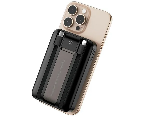 Портативное ЗУ Power Bank WIWU Wi-P061 22.5W+PD20W с БЗУ+iWatch with cable 10000 mAh Black