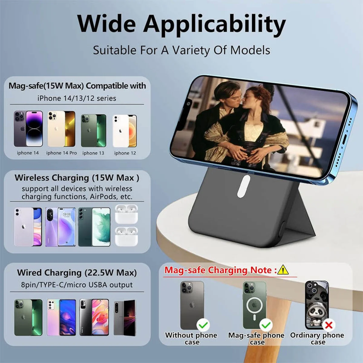 Портативное ЗУ Power Bank JJT-A27-1 PD20W+QC 22.5W с БЗУ 10000 mAh Black