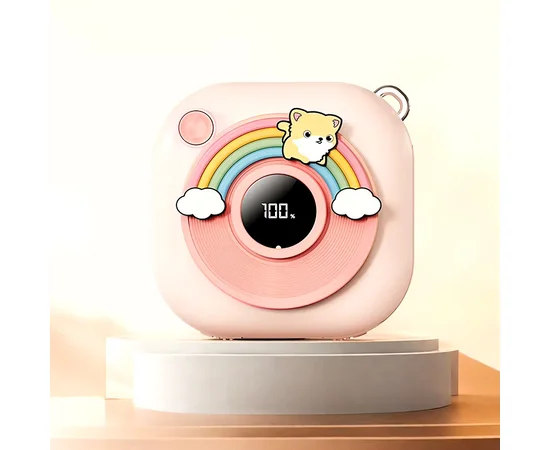 Портативное ЗУ Power Bank GXZ-N11 2in1 with cable с обогревателем для рук 5000 mAh Pink