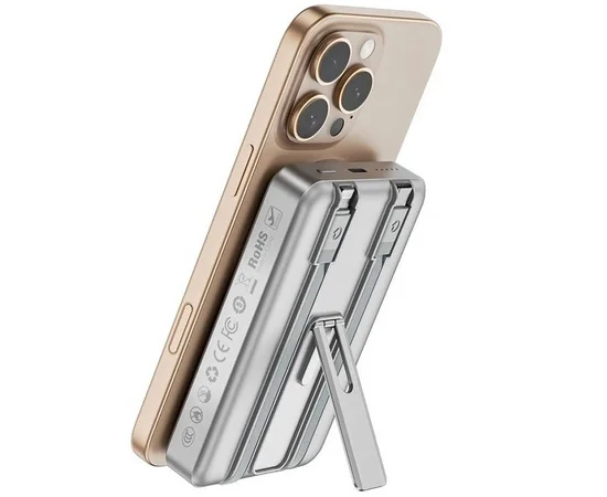 Портативное ЗУ Power Bank WIWU Wi-P056 22.5W+PD20W с БЗУ+iWatch with cable 10000 mAh Silver