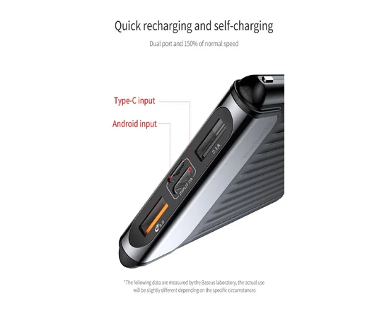 Портативное зарядное устройство Baseus Thin (PPYZ) (10000mAh QC3.0 2USB) Черный