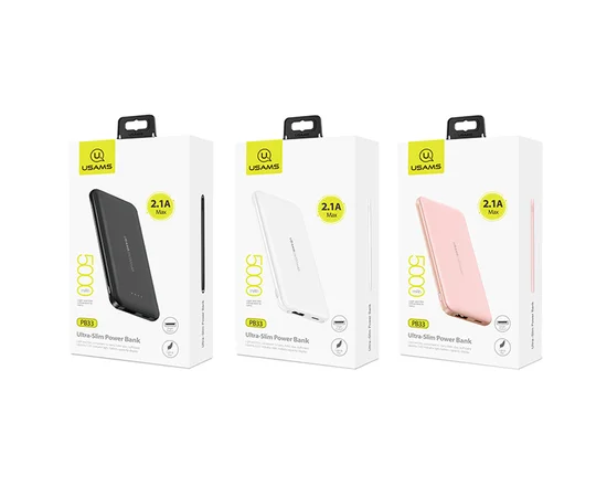 Портативное зарядное устройство Usams PB33 US-CD96 Single USB 5000mAh Розовый