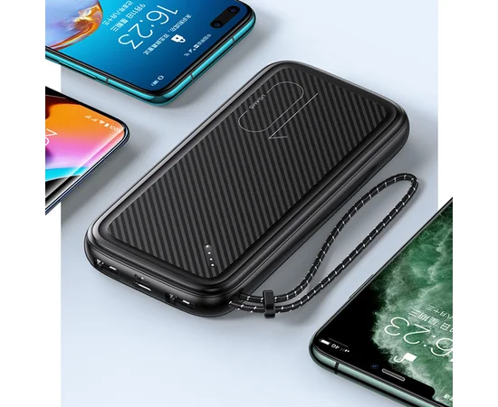 Портативное зарядное устройство Power bank Usams US-CD150 PB56 with Lanyard 10000mAh Черный