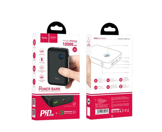 Портативное зарядное устройство PowerBank Hoco J44 PD+QC3.0 10000 mAh Черный