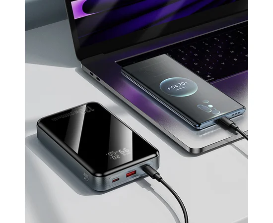 Портативное ЗУ Power Bank Hoco Q30A Fast charge 130W 20000 mAh Metal gray