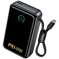 Портативное ЗУ Power Bank Hoco Q54 Shine PD45W with cable 20000 mAh Metal gray