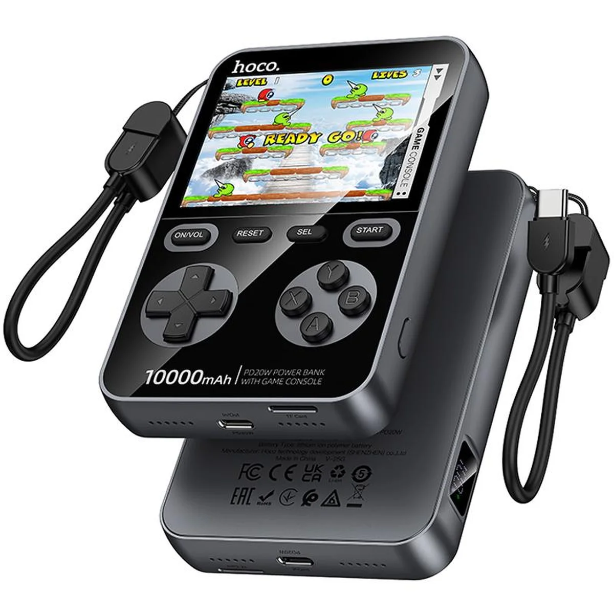 Портативне ЗУ Power Bank Hoco Q47 Shine PD20W with cable + Game Console 10000 mAh