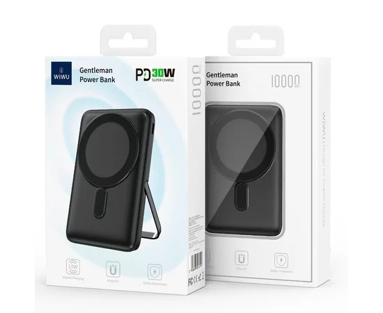 Портативное ЗУ Power Bank WIWU Wi-P011 c БЗУ 10000 mAh Black