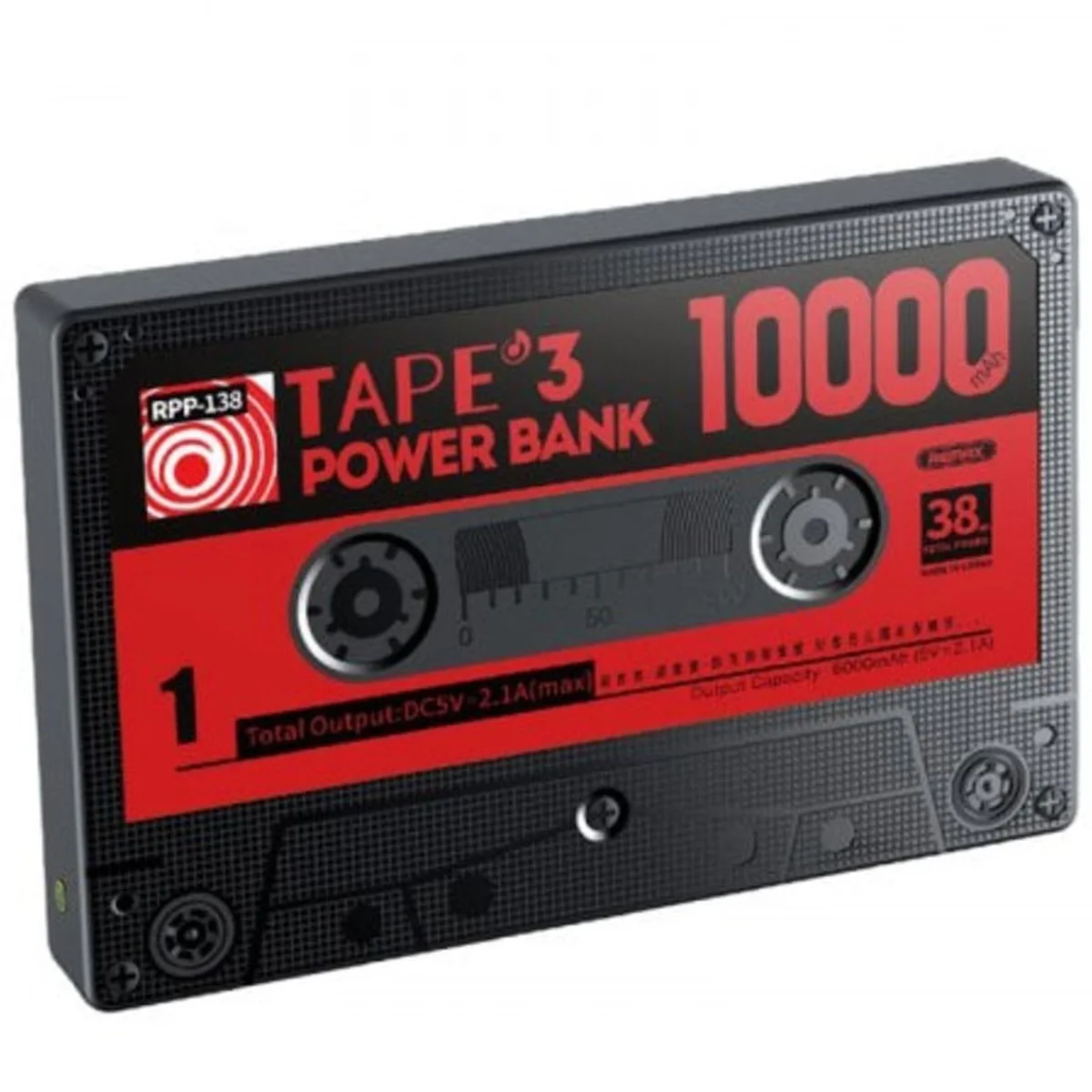 Портативное зарядное устройство Power Bank Remax Tape3 RPP-138 10000 mAh Черный