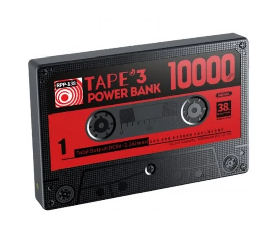 Портативное зарядное устройство Power Bank Remax Tape3 RPP-138 10000 mAh Черный