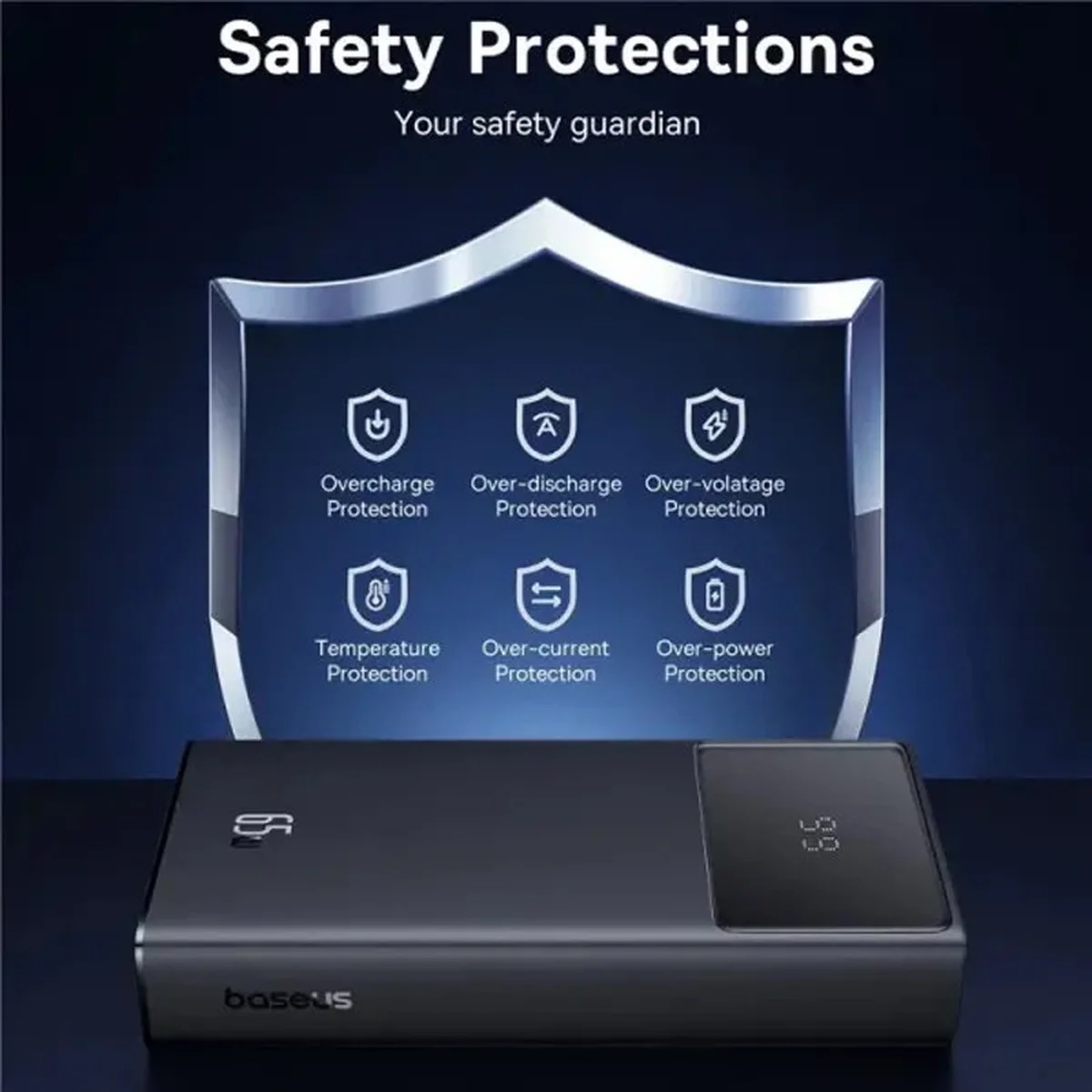 Портативное зарядное устройство Baseus Star-Lord Digital Display 65W 20000 mAh (P10022906113-00) Cluster Black