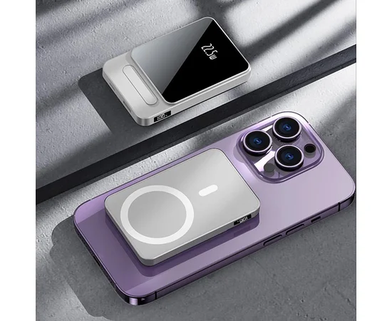 Портативное ЗУ Power Bank JJT-A77 PD20W+QC 22.5W с БЗУ 10000 mAh Silver