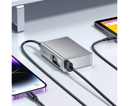 Портативное ЗУ Power Bank BOROFONE BJ72 Energy 22.5W+PD20W with display 10000 mAh Metal gray