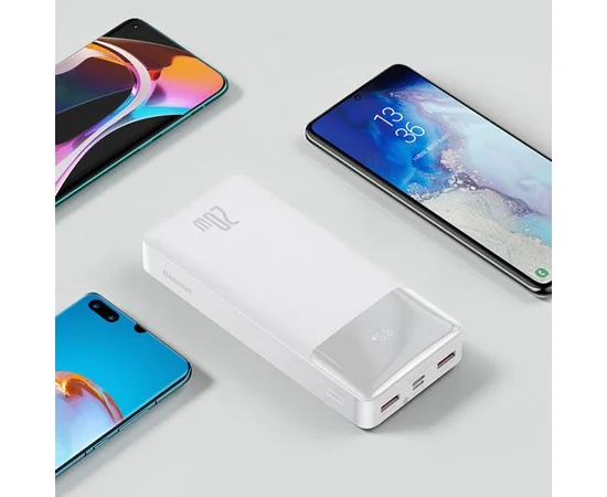 Портативное зарядное устройство Baseus Bipow Digital Display 20W 10000mAh (PPDML-L) Белый