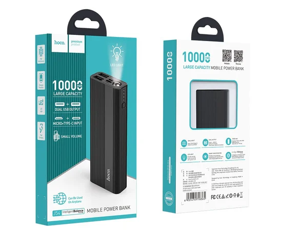 Портативное зарядное устройство Power Bank Hoco J54 Spirit 10000 mAh Черный