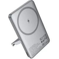 Портативное ЗУ Power Bank Hoco Q36 Sunlight magnetic suction+holder PD20W с БЗУ 5000 mAh Metal grey