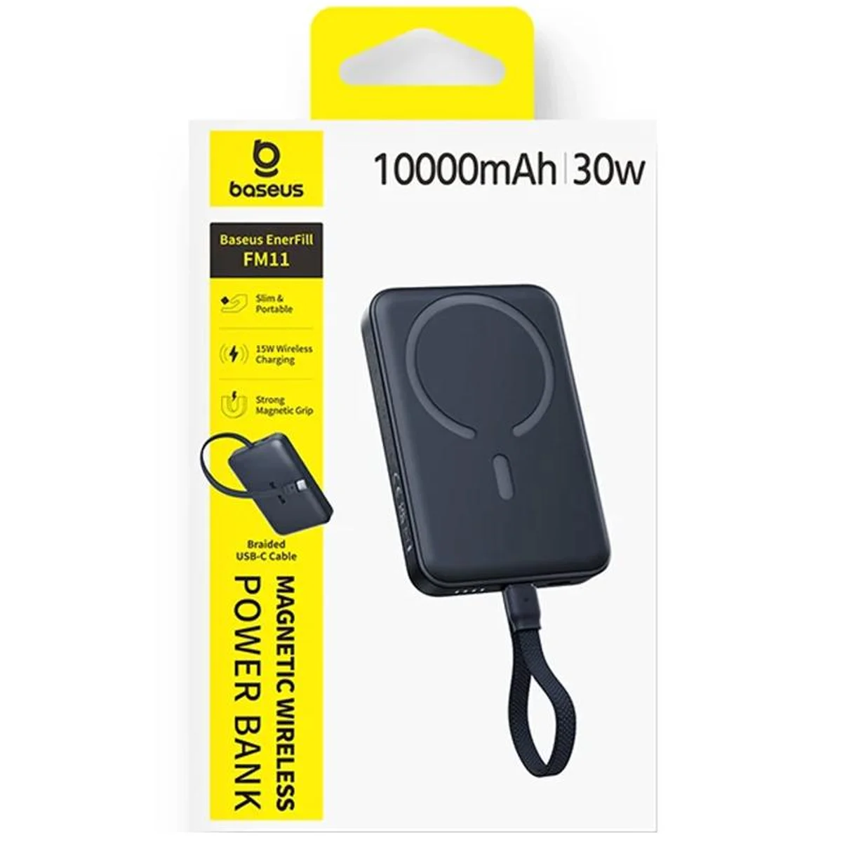 Портативное ЗУ Power Bank Baseus EnerFill FM11 30W с БЗУ with cable 10000mAh (E00289) Cosmic Black