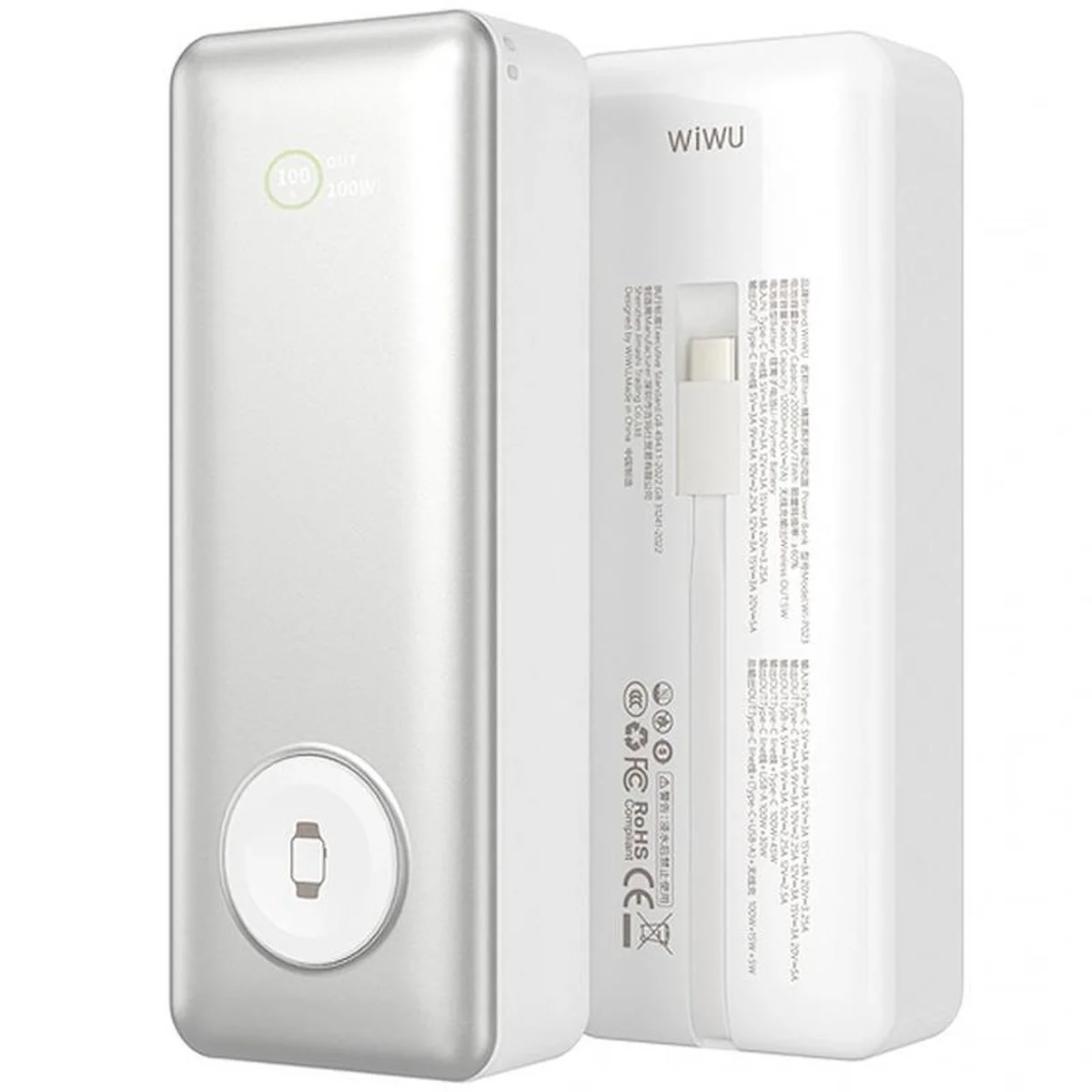 Портативне ЗУ Power Bank WIWU Wi-P023 Elite 145W 20000 mAh Silver