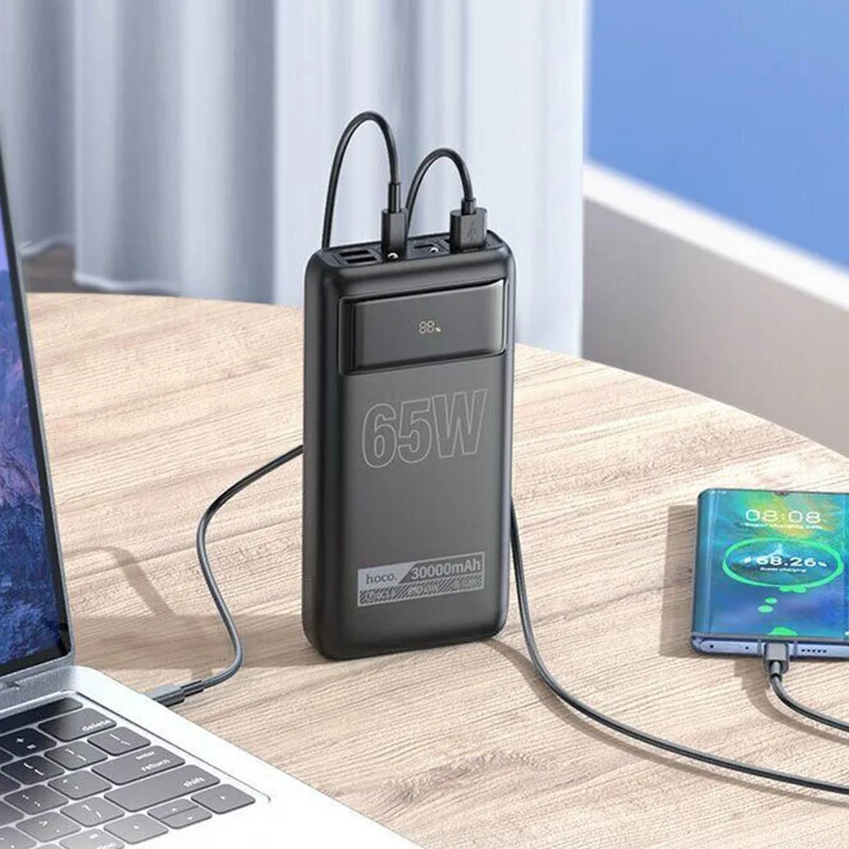 Портативное ЗУ Power Bank Hoco DB81 Apollo PD65W 30000 mAh Black