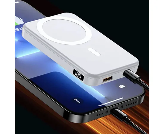 Портативное зарядное устройство Power Bank JJT-A27 PD20W+QC 22.5W с БЗУ 10000 mAh White