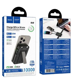 Портативное ЗУ Power Bank Hoco Q48 Core PD20W с БЗУ+iWatch 10000 mAh Black
