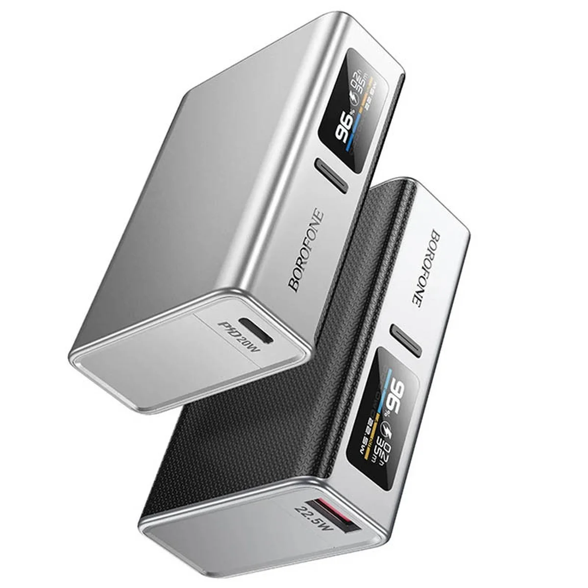 Портативное ЗУ Power Bank BOROFONE BJ72 Energy 22.5W+PD20W with display 10000 mAh Metal gray
