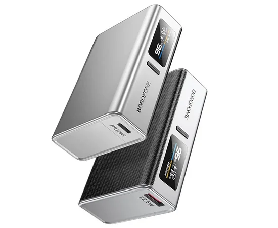 Портативное ЗУ Power Bank BOROFONE BJ72 Energy 22.5W+PD20W with display 10000 mAh Metal gray