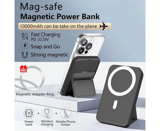 Портативное зарядное устройство Power Bank JJT-A27-1 PD20W+QC 22.5W с БЗУ 5000 mAh Black