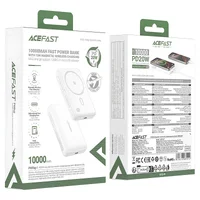 Портативное ЗУ Power Bank Acefast M26 20W с БЗУ 10000 mAh White