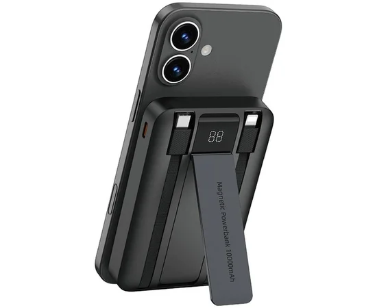 Портативное ЗУ Power Bank WIWU Wi-P061 22.5W+PD20W с БЗУ+iWatch with cable 10000 mAh Black