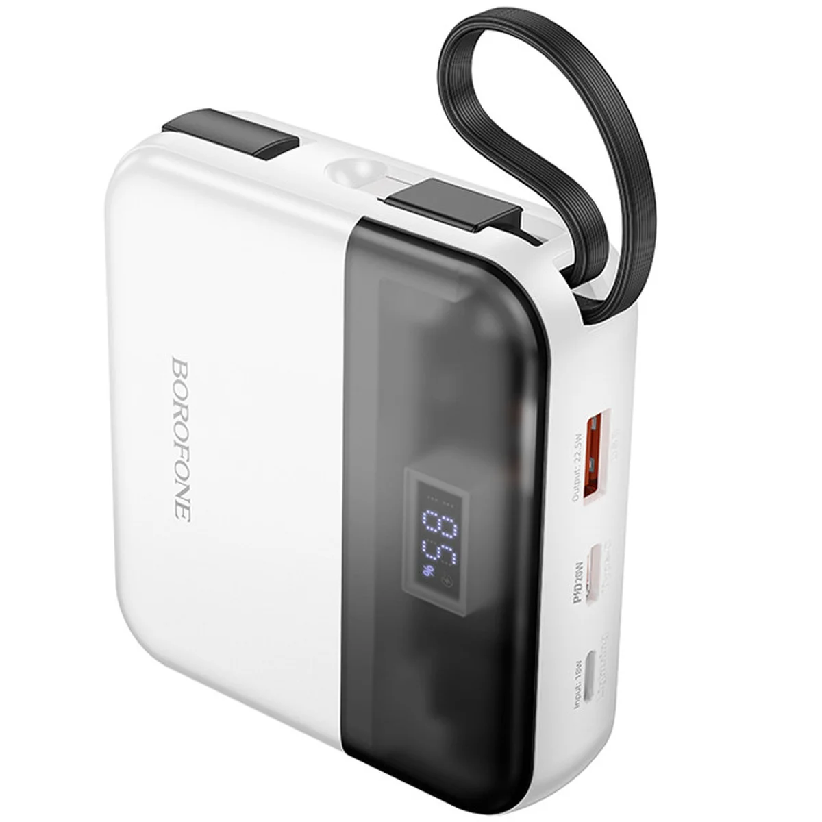 Портативне ЗУ Power Bank BOROFONE BJ64 Distinct 22.5W+PD20W with cable 10000 mAh White