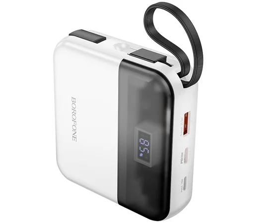 Портативное ЗУ Power Bank BOROFONE BJ64 Distinct 22.5W+PD20W with cable 10000 mAh White