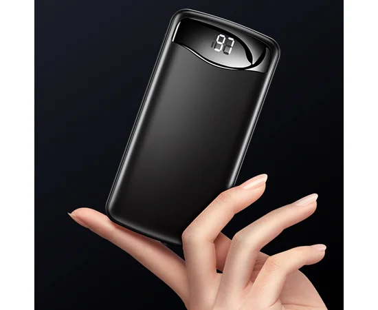 Портативное зарядное устройство Usams US-CD90 Digital Display Aluminum Alloy With Cable 10000mAh Черный