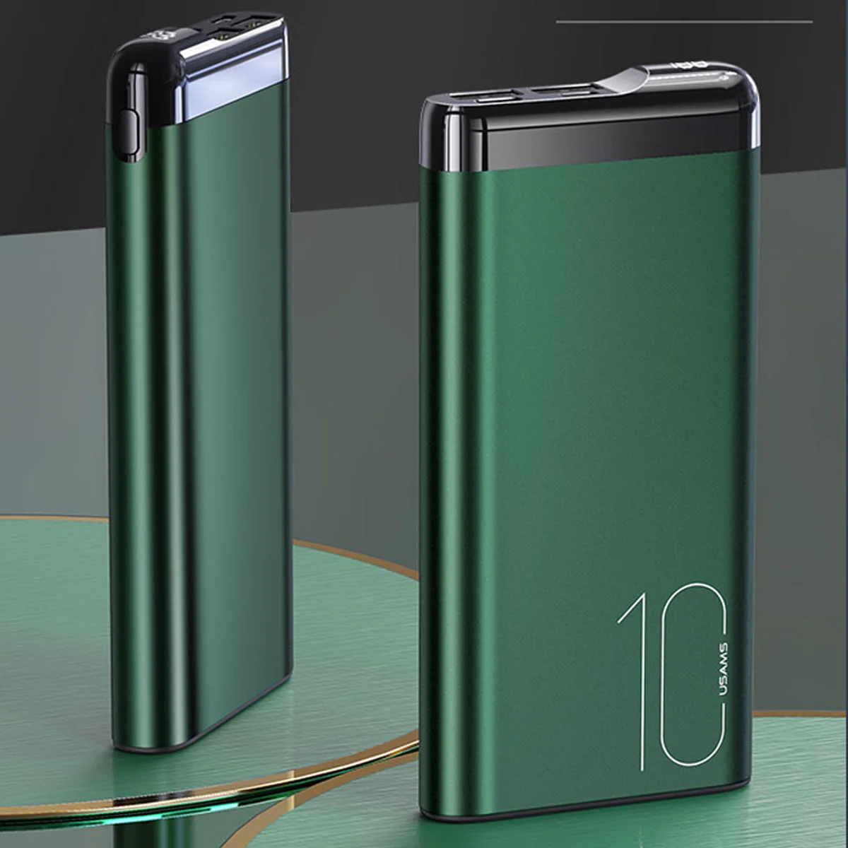 Портативное зарядное устройство Power bank Usams US-CD148 PB55 Alloy Digital Display 10000mAh Темно-зеленый