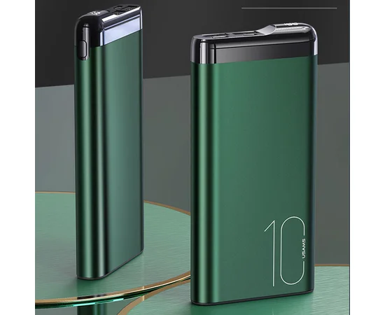 Портативное зарядное устройство Power bank Usams US-CD148 PB55 Alloy Digital Display 10000mAh Темно-зеленый
