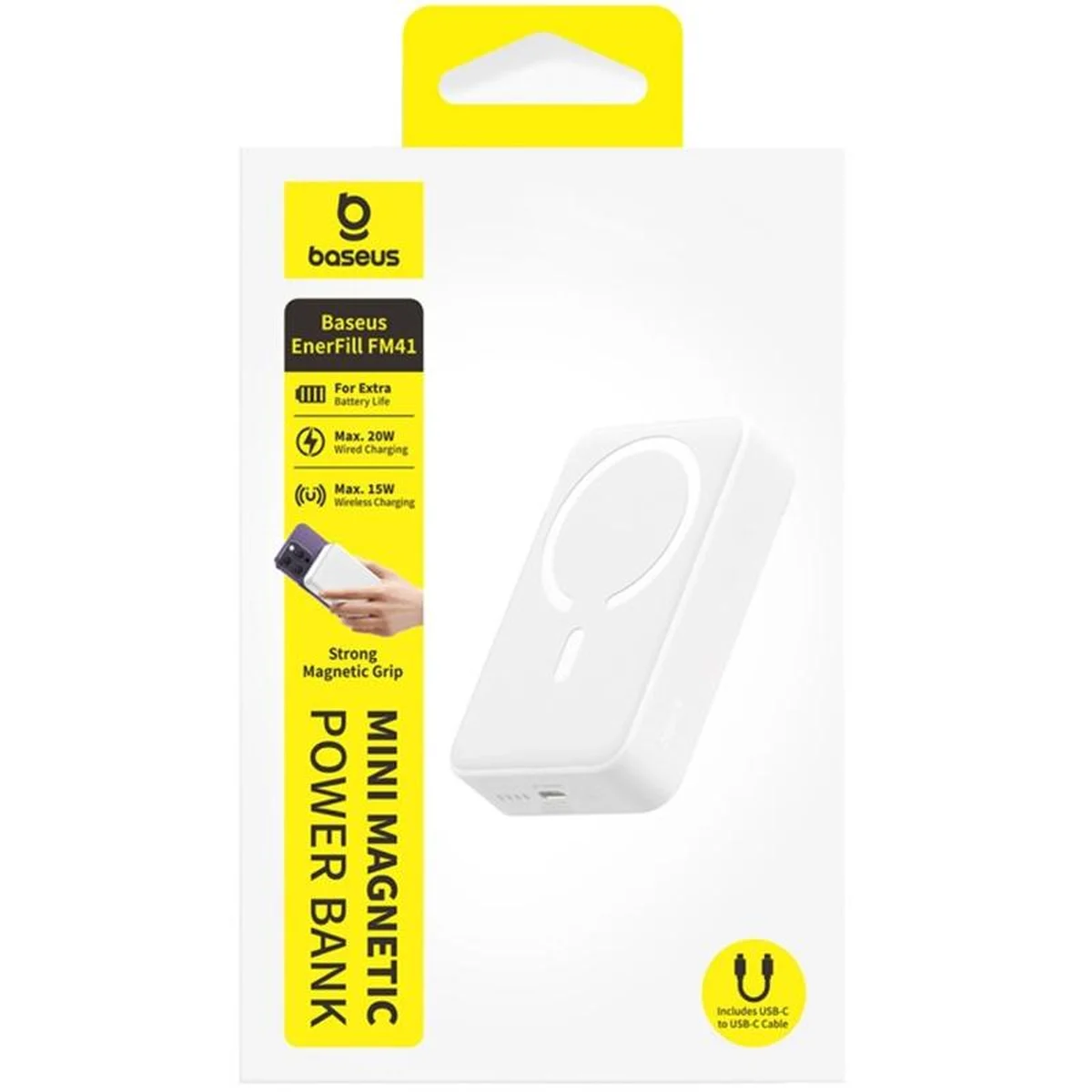 Портативное ЗУ Power Bank Baseus EnerFill FM41 Mini Magnetic PD20W с БЗУ 10000mAh (E0027T) Moon White