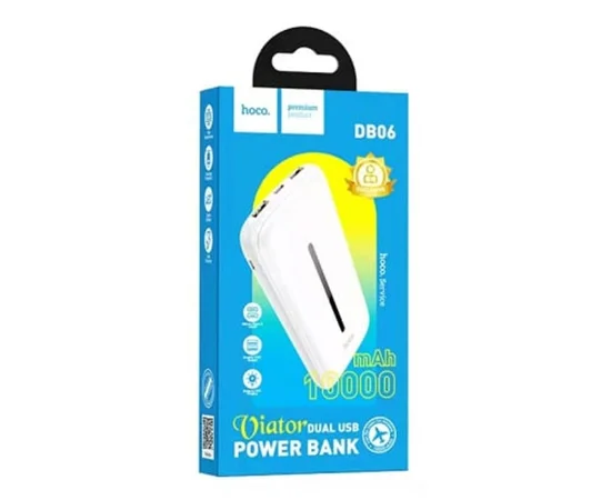 Портативное зарядное устройство Power Bank Hoco DB06 Viator 10000 mAh Белый
