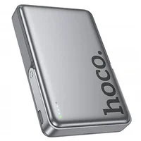 Портативное ЗУ Power Bank Hoco Q36A Sunlight magnetic suction+holder PD20W с БЗУ 10000 mAh Metal grey