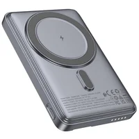 Портативное ЗУ Power Bank Hoco Q46 Title PD20W с БЗУ+card holder 5000 mAh Silver gray
