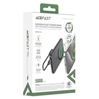 Портативное ЗУ Power Bank Acefast M30 PD20W с БЗУ with cable 5000 mAh Black