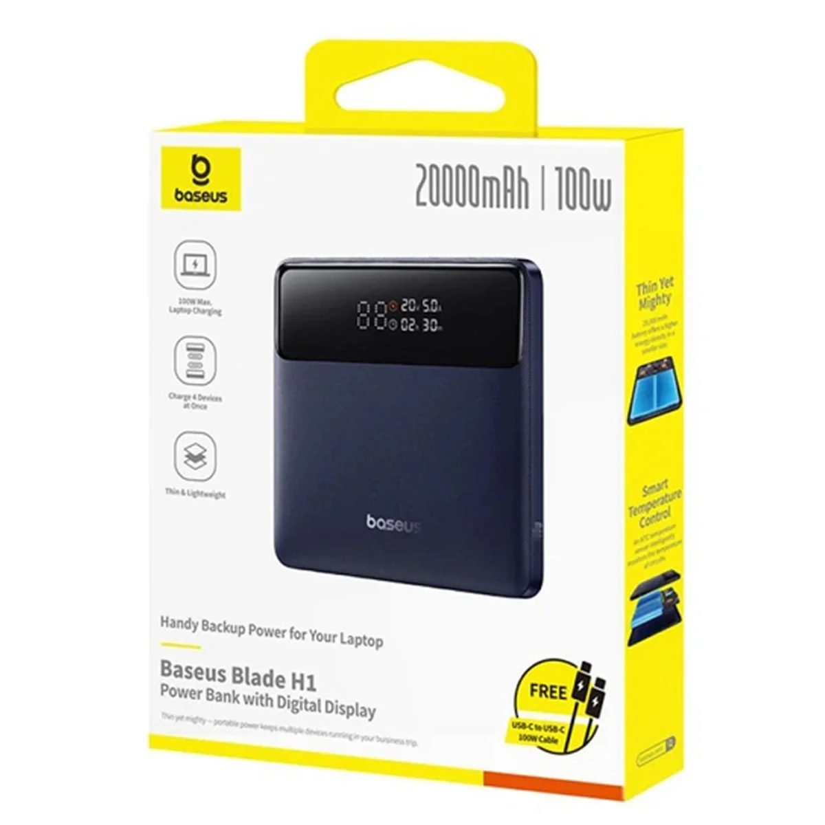 Портативное ЗУ Power Bank Baseus H1 PD100W 20000 mAh (PPBLD100HD) Cosmic Black