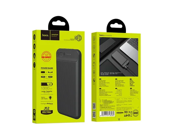 Портативное зарядное устройство Power Bank Hoco J52 "New Joy" 10000 mAh Черный