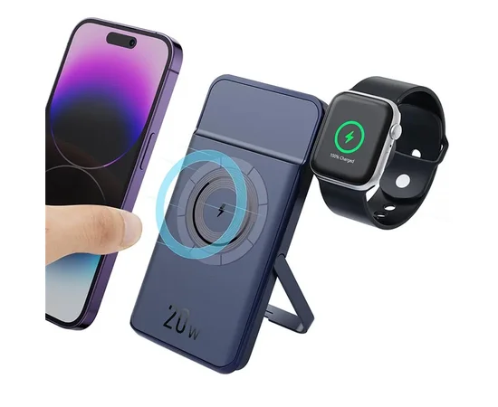 Портативное ЗУ Power Bank JJT-MP01 2in1 20W с БЗУ+iWatch 10000 mAh Blue