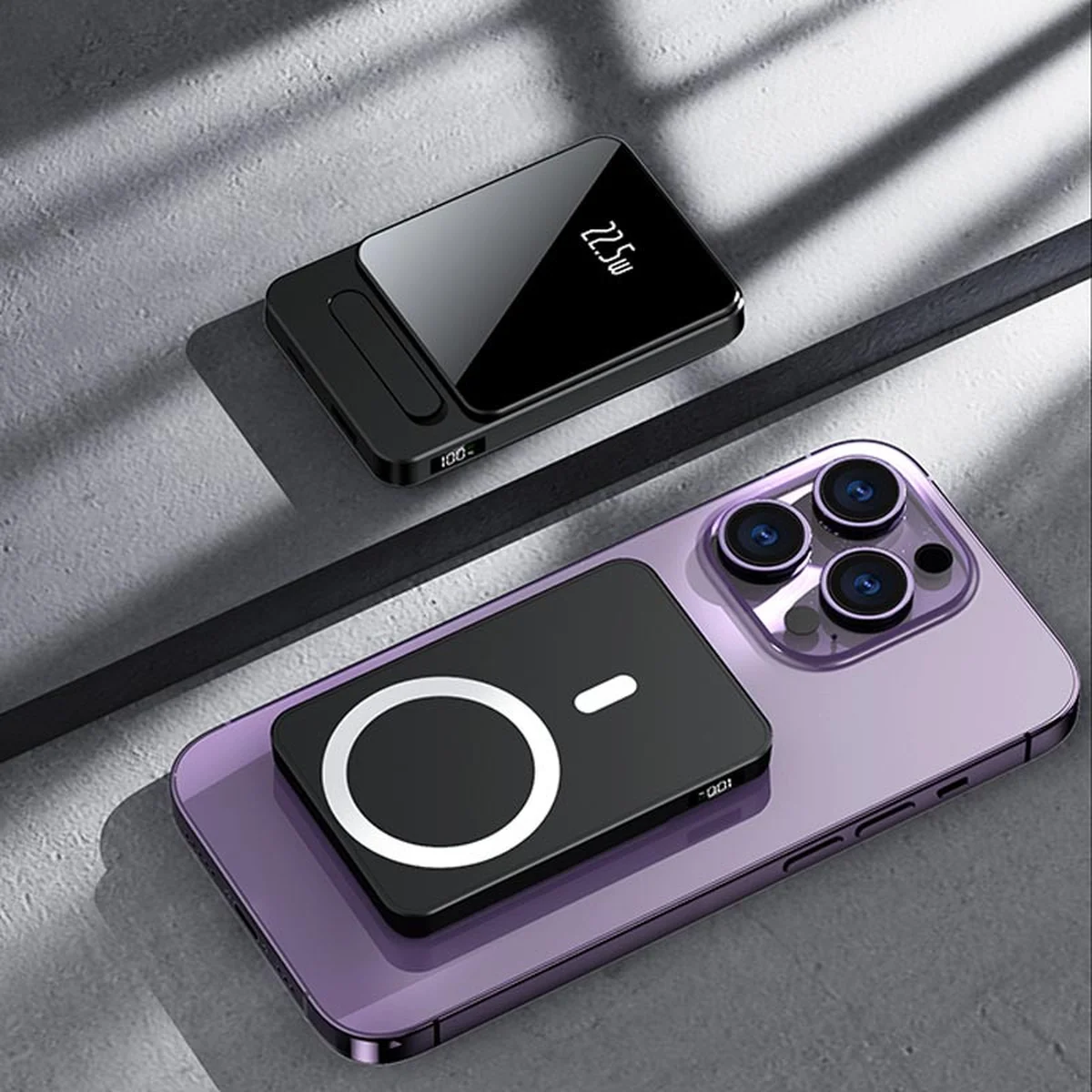 Портативное ЗУ Power Bank JJT-A77 PD20W+QC 22.5W с БЗУ 10000 mAh Black