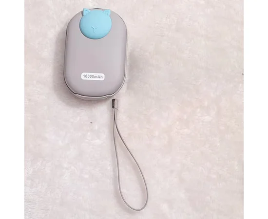 Портативное ЗУ Power Bank GXZ-N705 2in1 с обогревателем для рук 10000 mAh Gray / Cat
