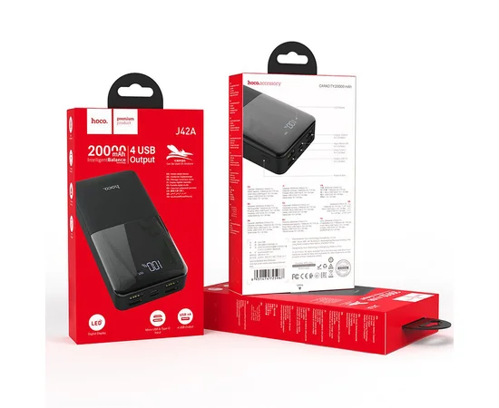 Портативное зарядное устройство Power Bank Hoco J42A High 20000 mAh Черный