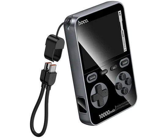 Портативное ЗУ Power Bank Hoco Q47 Shine PD20W with cable + Game Console 10000 mAh Metal gray