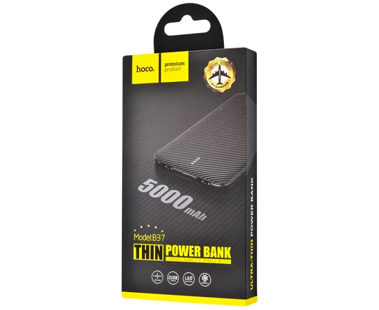 Портативное зарядное устройство PowerBank Hoco B37 Persistent 5000 mAh Черный