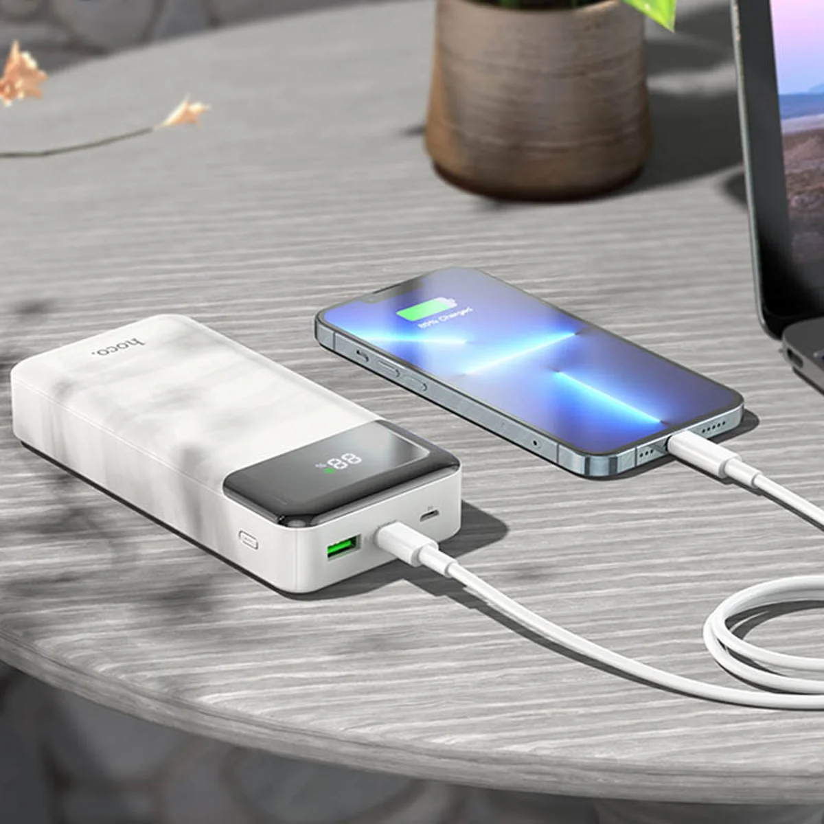 Портативне ЗУ Power Bank Hoco J102A Cool figure PD20W+QC3.0 20000 mAh White